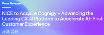 NiCE to Acquire Cognigy
