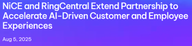 NiCE and RingCentral extend partnership